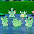 LumoFrosch Figure Set | Glowing Mini Frogs | For Fairy Garden, Aquarium & Decoration