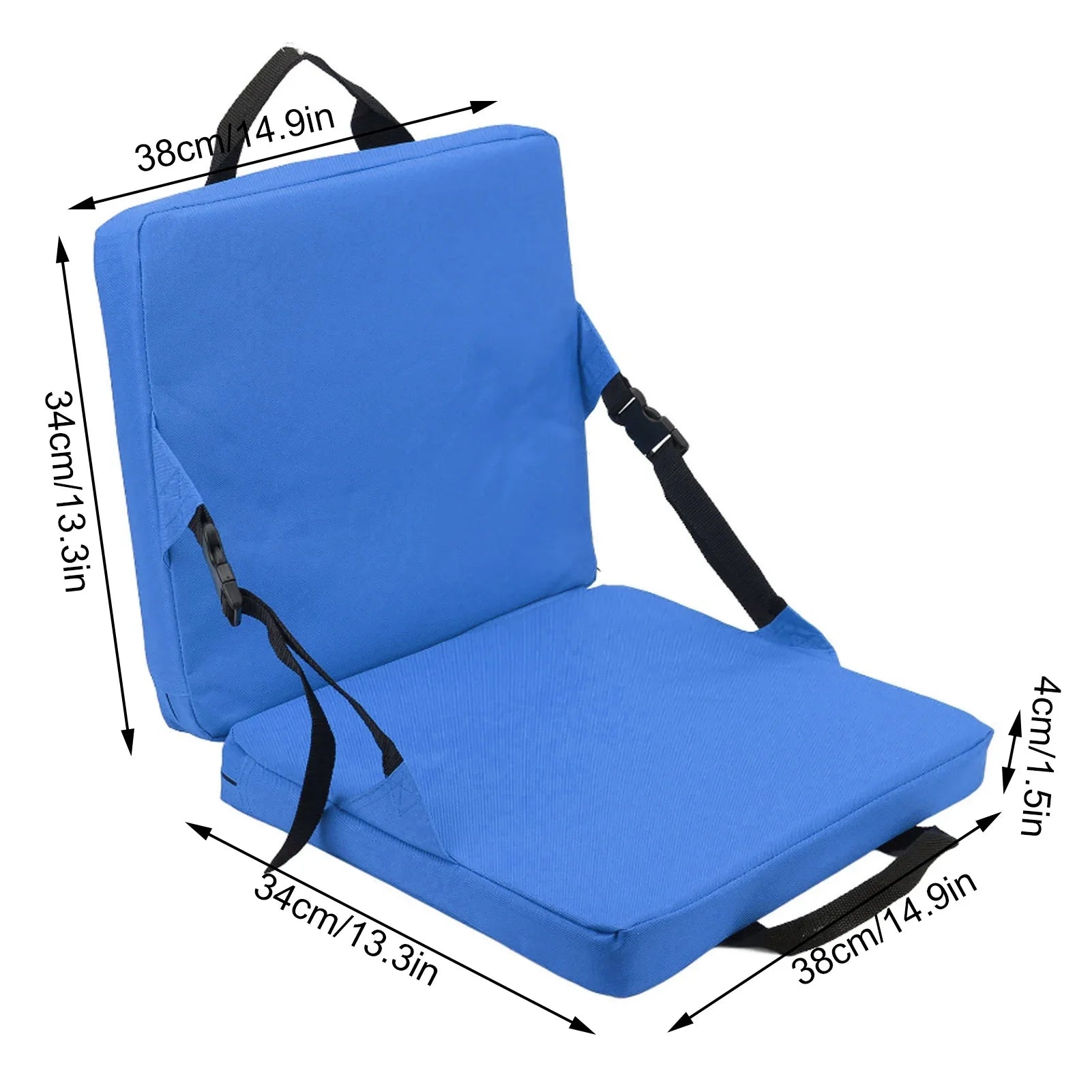 SITPURE Folding chair with backrest | Padded seat cushion | Compact & Comfortable for stadium, beach & park