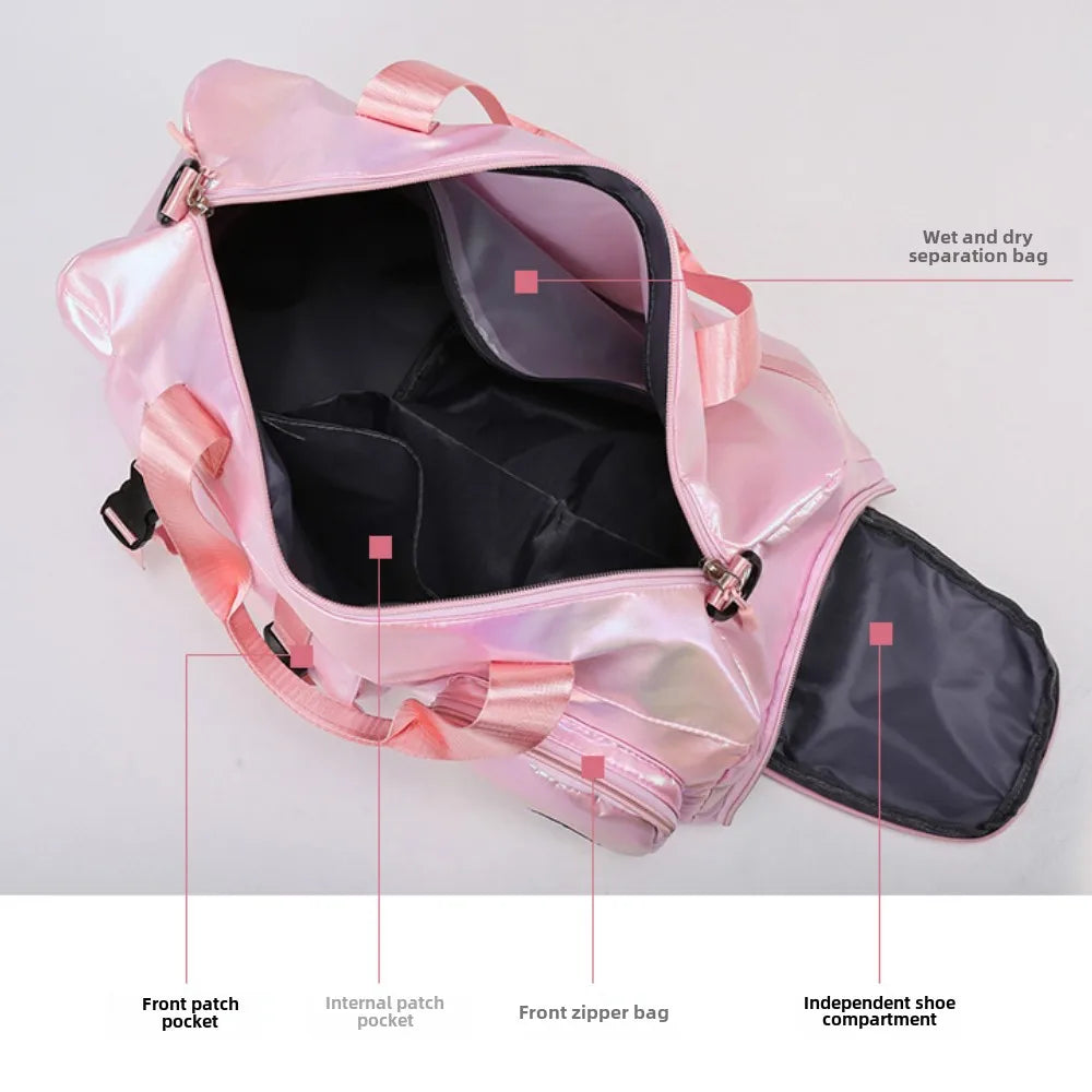 Lumivista Holographic Travel Bag | Stylish Weekender Shoulder Bag with Shoe Compartment | Perfect for Weekend Trips & Short Journeys