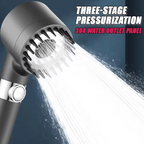 High Pressure 3-Mode Shower Head with Built-In Filter and Massage Brush