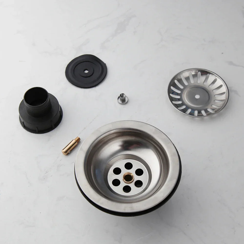 AquaGuard Stainless Steel Sink Strainer with Odor Filter – Pop-Up Stopper & Anti-Blocking Basket