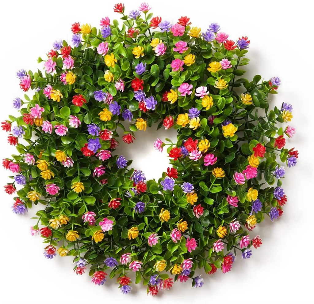 Artificial Floral Wreath for Front Door, Window, and Seasonal Home Decor