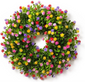 Artificial Floral Wreath for Front Door, Window, and Seasonal Home Decor