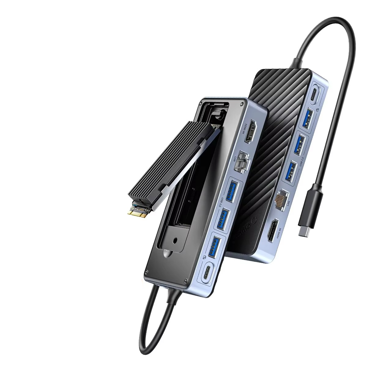 Ultimate USB-C Laptop Docking Station with Integrated SSD Enclosure