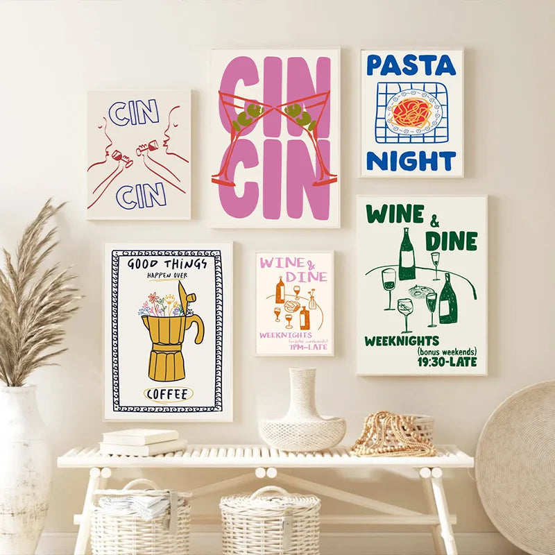 Cin Cheers Wall Art – Aesthetic Cocktail Poster Print