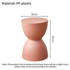 Nordic Plastic Low Side Table with Hourglass Design