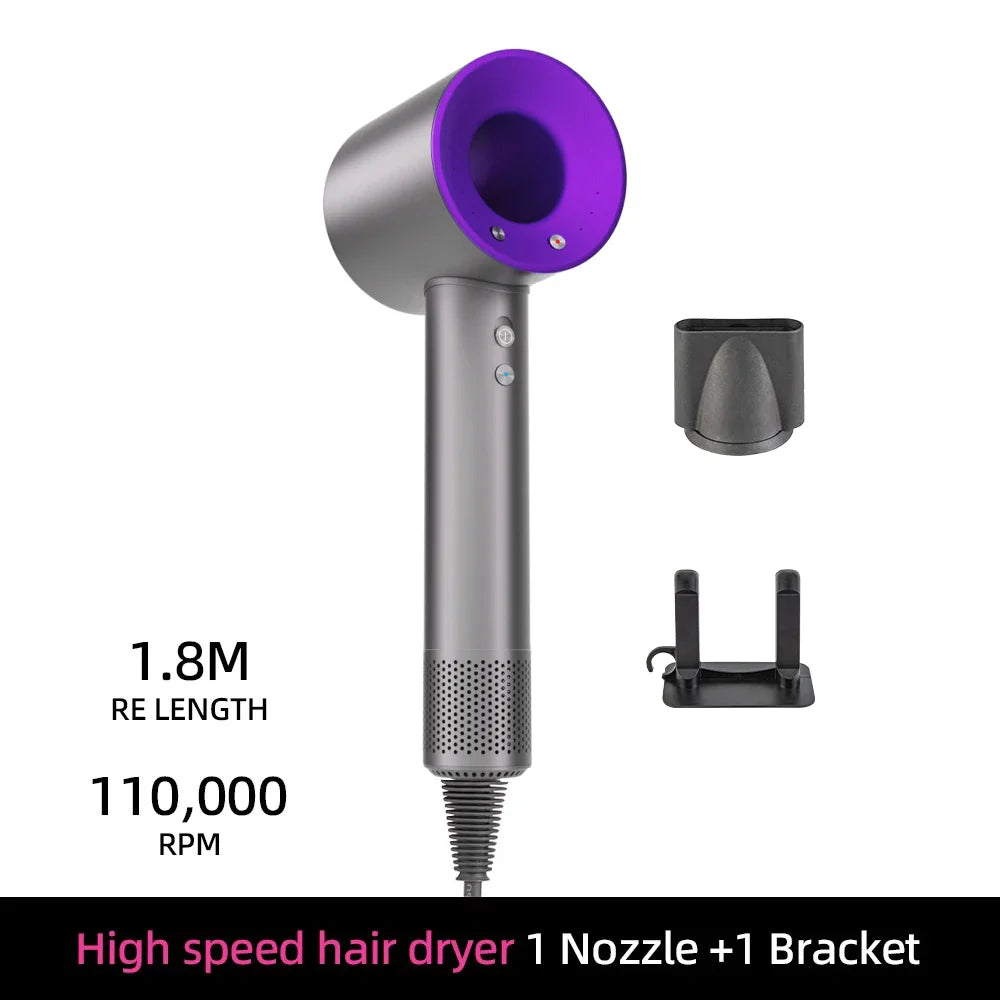 Ion Hair Dryer | 200 Million Negative Ions | Intelligent Temperature Control | 110,000 RPM