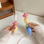 Rainbow Gradient Glass Candle Holder