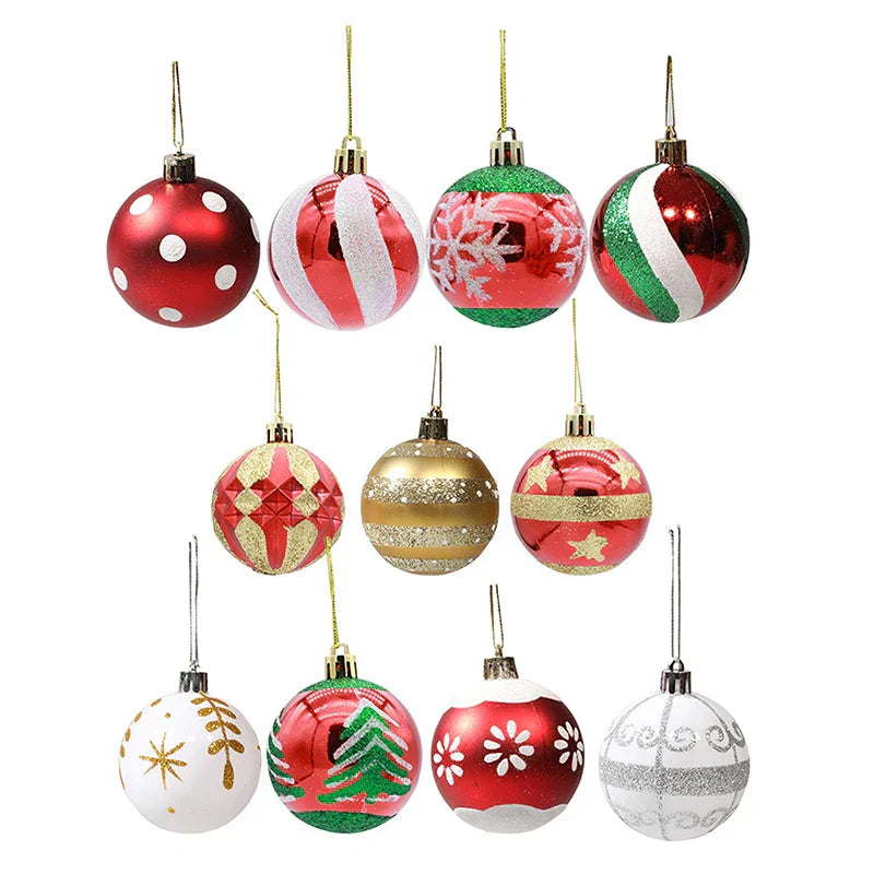 Elegant Snowflake Christmas Baubles Set – High-quality Christmas ornaments in red, white and gold, perfect for festive tree decoration at Christmas
