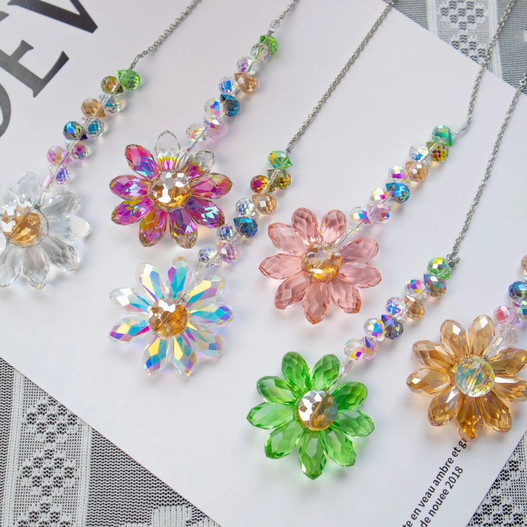 Crystal Suncatcher LumiMargarita | K9 Daisy Rainbow Catcher | Window & Garden Decor | 32 cm | Gift Idea for Home