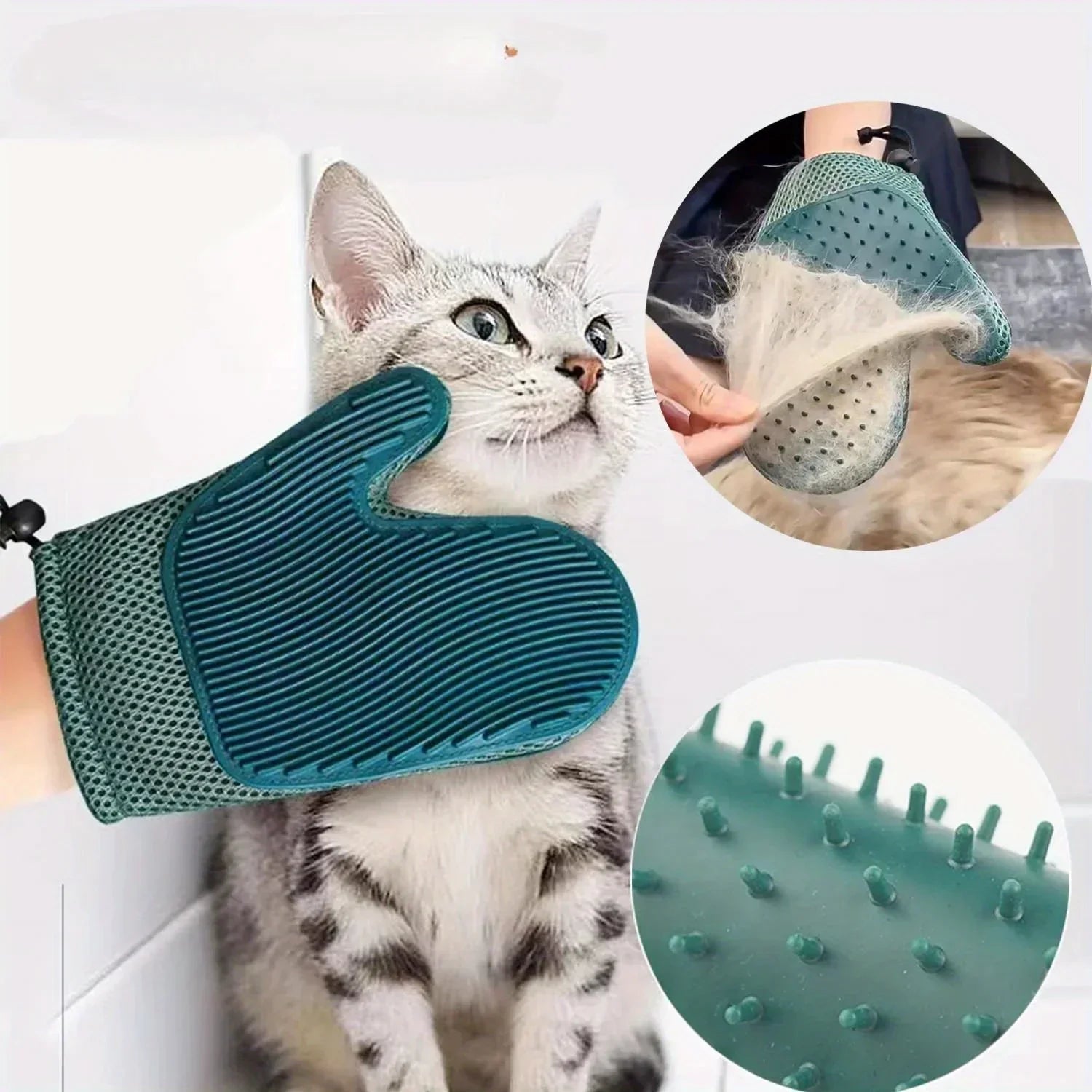 Pawrella 2-in-1 Pet Glove | Coat Care & Hair Removal in one | For cats & dogs | Silicone nubs | Washable