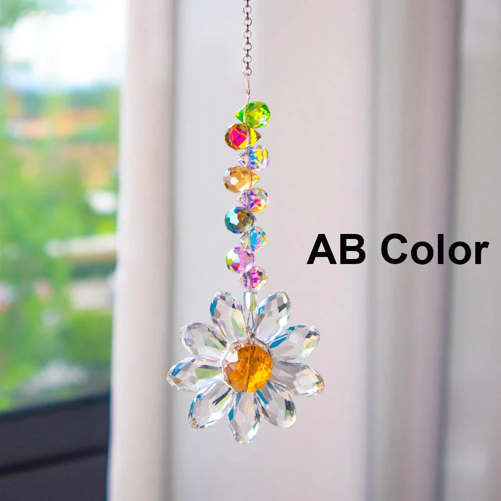 Crystal Suncatcher LumiMargarita | K9 Daisy Rainbow Catcher | Window & Garden Decor | 32 cm | Gift Idea for Home