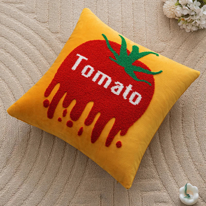 Fruit Embroidered Cushion Cover