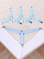GRIPFIX Fitted Sheet Holder Set | 4-Pack Triangular Bed Sheet Straps | Adjustable & Non-slip – For Mattresses, Table Covers & Covers