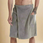PORTABLE BATH TOWEL ROBE – Soft & versatile bath towel with pockets for sauna, beach & fitness