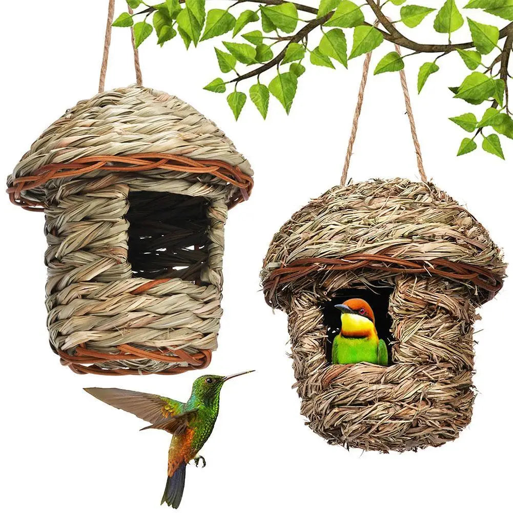Rustic Natural Wicker Outdoor Birdhouse