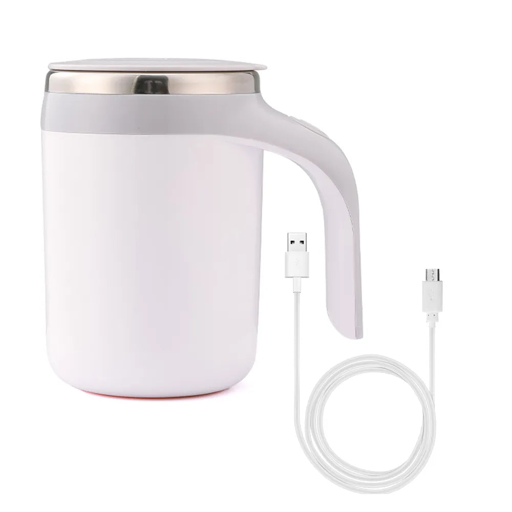 Rechargeable self-stirring mug