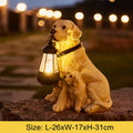 Solar-Powered Outdoor Resin Dog Statue Lamp