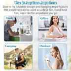 Airlio Foldable USB Fan 3000mAh | 4-Level Air Cooler | Hand, Table & Neck Fan | Power Bank Function | 180° Rotatable