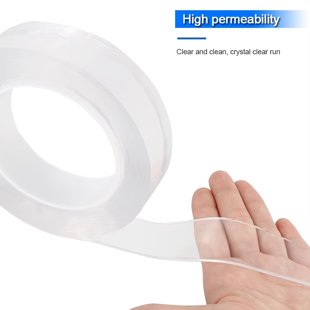 Transparent Double Sided Nano Adhesive Tape - 1M 3M 5M Reusable Waterproof Mounting Roll