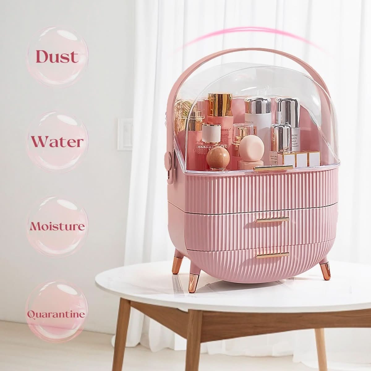 up organiser - Dustproof & waterproof cosmetics box with elegant design