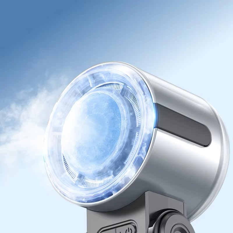 Foldable Turbine Handheld Fan with Integrated Ice Pack
