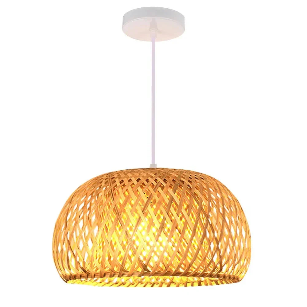 Luxora Handwoven Bamboo Pendant Light - Eco-friendly Ceiling Lamp