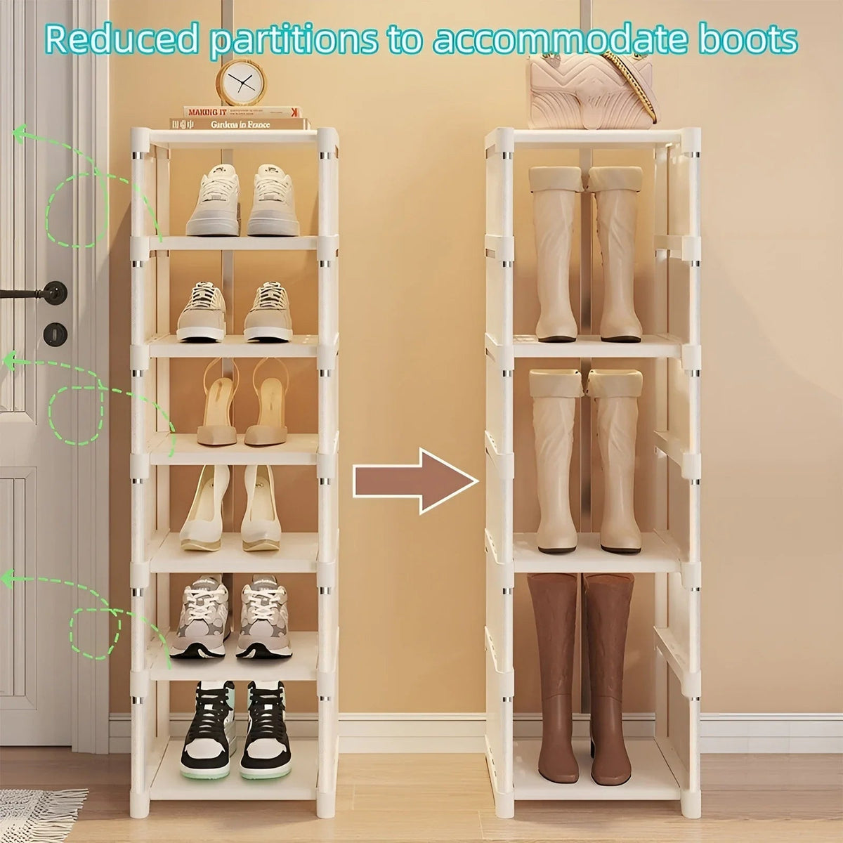 Space-Saving Metal Frame Shoe Rack with 6/8 Layers – Liora