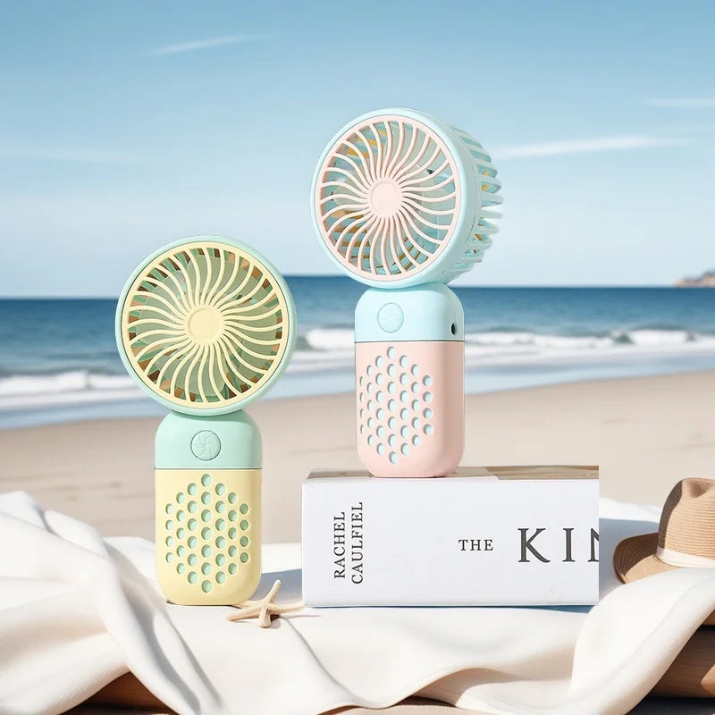BriseBär Mini Hand Fan | Portable & Rechargeable | Quiet & Fragrance Function | Pastel Colors