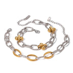 Classy Two Tone Textured Silver Bracelet