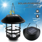 Flammora Solar Pendant Light with Flame Effect | IP65 Waterproof | Stainless Steel & Glass | For Garden, Fence & Terrace