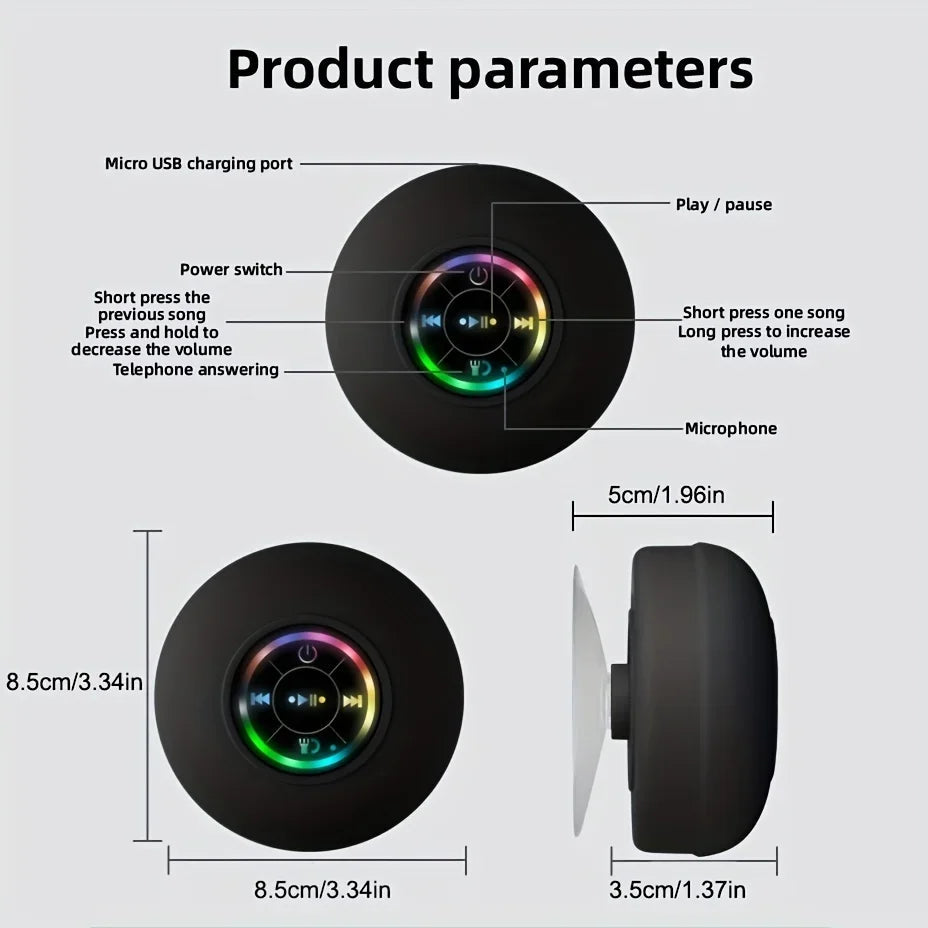 Soundplash Shower Speaker | Waterproof & Wireless | With Suction Cup & Bluetooth 5.0
