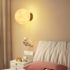 LunarGlow Wall Lamp - Moon-shaped Astronaut Lighting