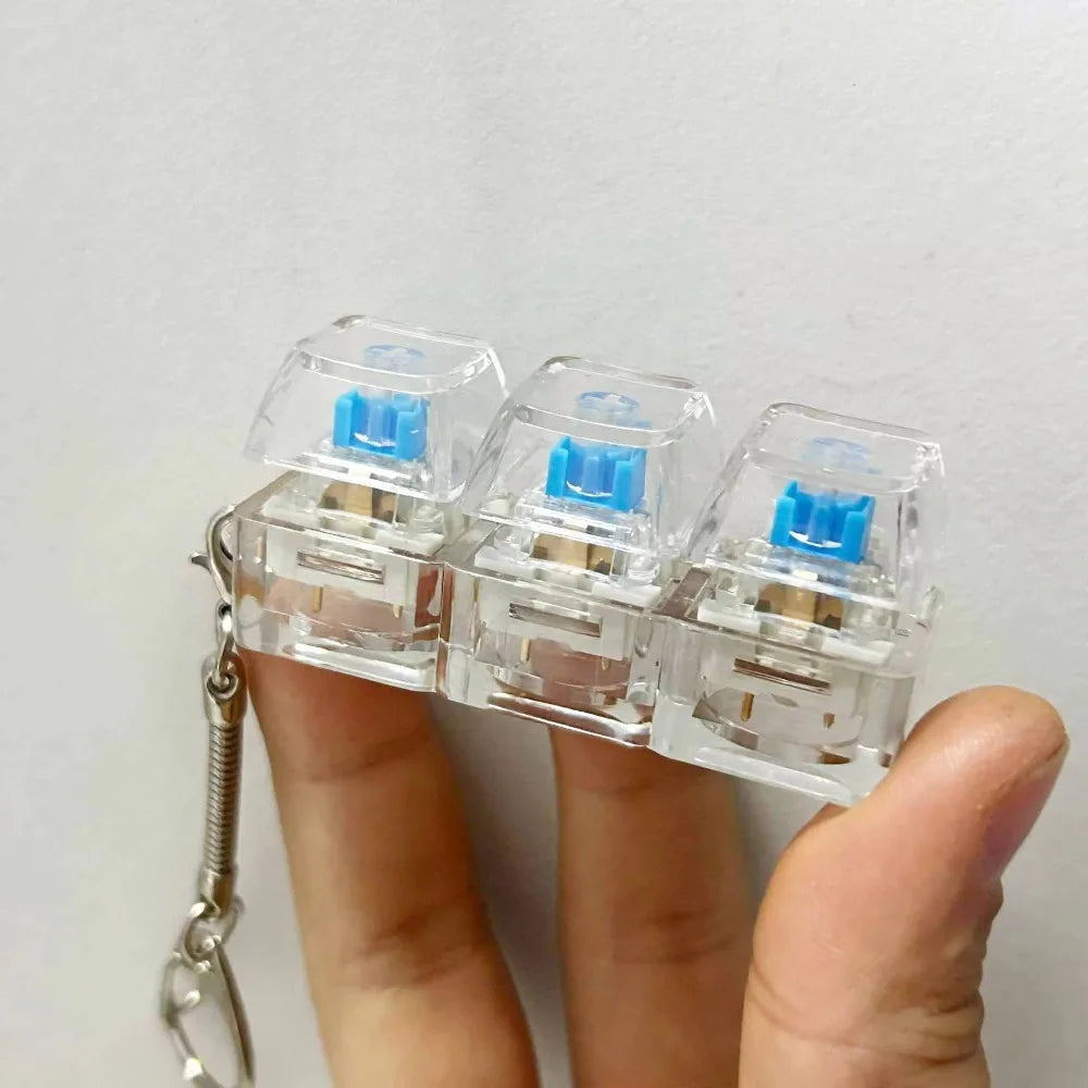 Mechanical Cube Click Fidget Keychain