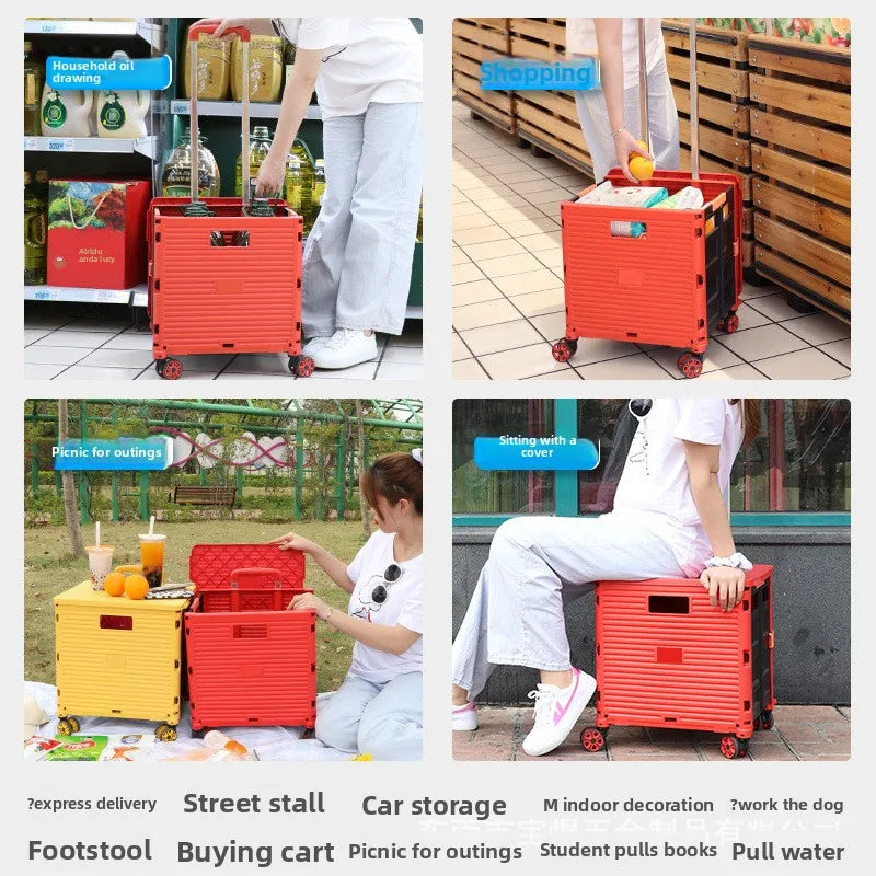 Folding Shopping Trolley with Silent Wheels – EasyCart
