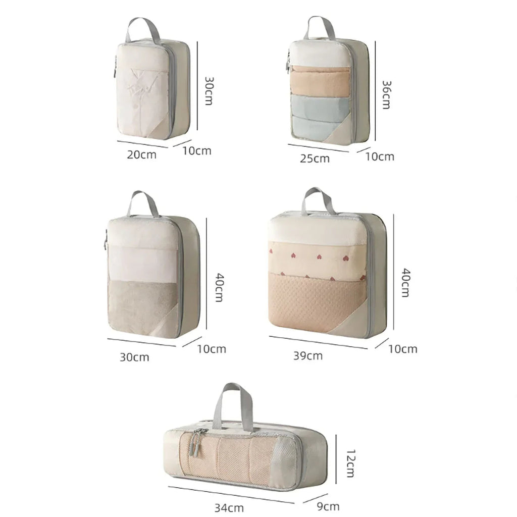 PackNest Compression Organizer Set | 5-piece | Space-saving & Water-repellent | Ideal for travel & everyday use