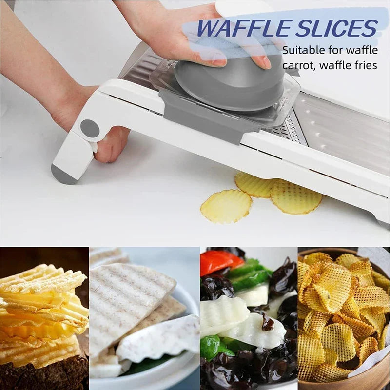 SchnittMeister 18-in-1 Mandoline Vegetable Slicer | Adjustable & Stainless Steel Blades | For Slices, Strips & Julienne | Safe & Versatile