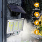 Solvalux Solar Wall Light with Motion Sensor | 192 LEDs | Removable Solar Panel with 5 m Cable | 4 Modes & Remote Control | IP65 Waterproof