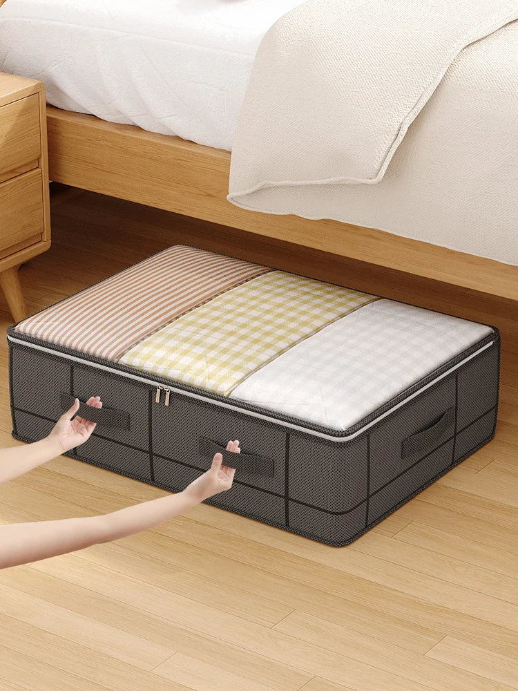 Hidevera Underbed Bag | Foldable & With Window | Tear-Resistant & Breathable | For Bedding & Clothing