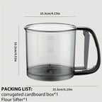Bakina Flour Sieve semi-automatic | Double sieve with squeeze handle | Fine mesh for baking & powdered sugar | Set of 2
