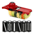 PrepVario Vegetable Cutter Set | 9-piece with Box & Finger Guard | Stainless Steel & BPA-free | In Red
