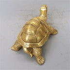 Brass Feng Shui Turtle Statue Lucky Animal Sculpture for Longevity Home Office Decoration Figurine Gift Study Ornament