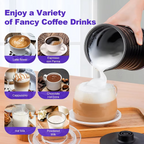 Versatile 4-in-1 Electric Milk Frother for Hot and Cold Beverages