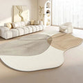Japanese-Style Plush Area Rug with Irregular Shape and Non-Slip Backing