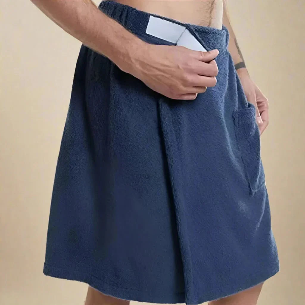 PORTABLE BATH TOWEL ROBE – Soft & versatile bath towel with pockets for sauna, beach & fitness