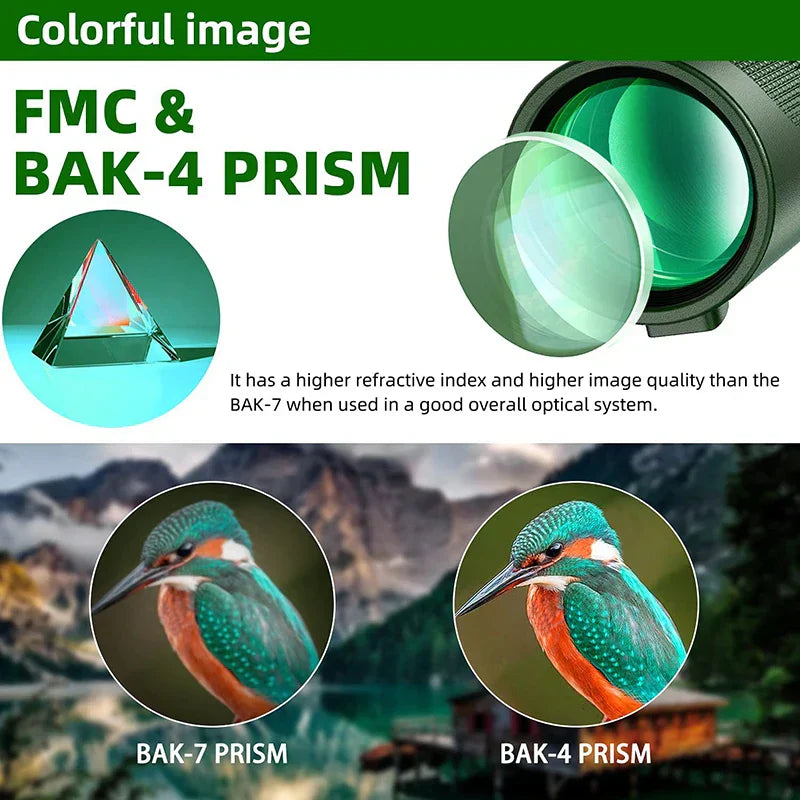 80x100 HD Zoom Monocular Telescope: Powerful portable binoculars for hunting, camping, and outdoor exploration
