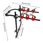 Trunk-Mounted 3-Bike Carrier Rack with Fixed Straps for Kids and Lightweight Bikes