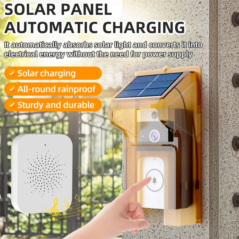 SecuraSun DoorCam Wireless HD Video Doorbell with Solar Charging & Wi-Fi | IP65 Waterproof
