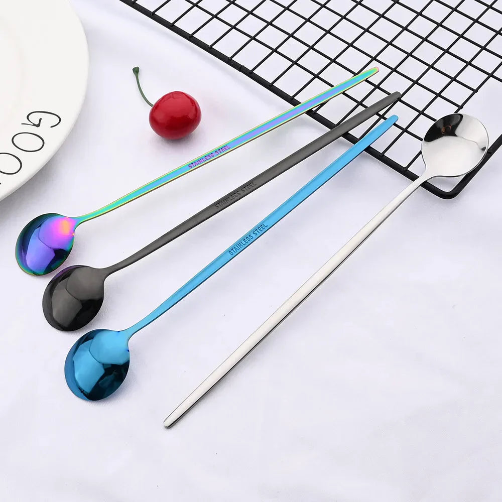 Golden 6-piece Long Handle Spoon Set