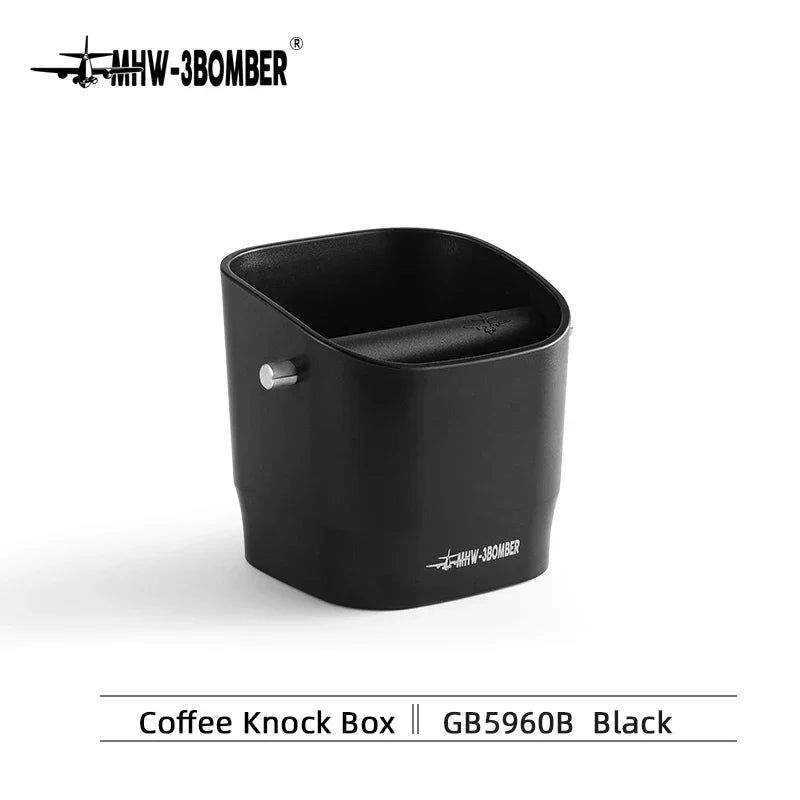 0.9–1.2 l Espresso knock box, detachable knock bar and non-slip base, square coffee grounds waste, barista desktop accessories